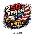 Patriotic Independence Day bald eagle heat transfer patch for clothing DIY, 22x20cm size. - American Eagle Flag Design (DF0650)
