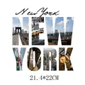 Patch thermocollant New York City pour décoration de vêtements DIY transfert - Photographie de la Ville de New York (DH0375)