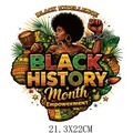 Black History Month heat transfer sticker with African woman and broken chains design - Black Excellence Power African Woman (DF1192)