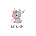 Patch thermocollant licorne rose et grise mignon pour vêtements d'enfants, DIY - 5.5x6.4cm
