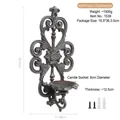 Vintage cast iron wall-mounted candle holder with hollow floral design. - 1539 Wall Sconce