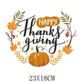 Happy Thanksgiving pumpkin and maple leaf heat transfer sticker 23x18cm for clothing - Large Happy Thanksgiving Pumpkin (DH1141)