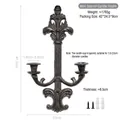 Vintage European style cast iron wall-mounted candle holder with two arms and hardware - 7719 Double Arm Wall Sconce