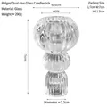 Ribbed transparent glass candle holder featuring a three-tier design and dimensions - Ribbed Dual-Use Bubble Holder