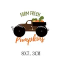 Thanksgiving cartoon truck with pumpkins heat transfer vinyl patch decal 8x7.3cm - Small Farm Fresh Pumpkin Truck (AT1396)