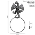Vintage cast iron dragon towel ring holder wall mount with mounting screws - Dragon Towel Ring (8935)