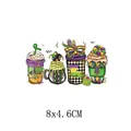 Mardi Gras Carnival drink mask heat transfer stickers 8x4.6cm for clothing DIY - Mardi Gras Drinks Combo (AT0293)