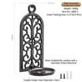 Vintage black cast iron wall-mounted candle holder with elegant scrollwork design - 6809-1 Wall Sconce