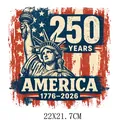Vintage USA 250th anniversary heat transfer sticker for T-shirts, size 22x21.7cm - Vintage Grunge Liberty Style (DS1281)