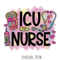 ICU Nurse tie-dye iron-on heat transfer patch for clothing 24x20.7cm - 24X20.7CM