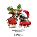 Christmas pug and chihuahua dog heat transfer sticker for clothing decoration, 7.2x8cm - 7.2x8cm