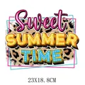 Autocollant de transfert thermique Sweet Summer Time imprimé léopard, 23x18,8 cm - 23X18.8CM