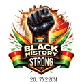 Juneteenth Black History Strong iron-on heat transfer sticker for clothes, 20.7x22cm - Black History Strong Power Fist (DF1197)