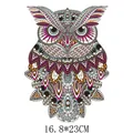 Detailed colorful owl heat transfer patch for DIY clothing decoration, size 16.8x23cm - Geometric Owl (DH0524)