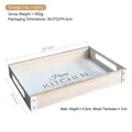 Minimalistisches weißes Aufbewahrungstablett aus Eisen und Naturholz mit Griffen - Eisen-Holz-Tablett / Weiß