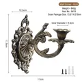 Vintage floral cast iron wall-mounted candle holder in an antique bronze gold finish - 8419 Wall Sconce - Black Gold