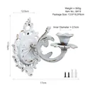 Vintage white cast iron wall-mounted candle holder with product dimensions and weight - 8419 Wall Sconce - Distressed White