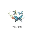 Autocollant de transfert thermique papillon aquarelle et branche fleurie pour vêtements - 7x4.9cm