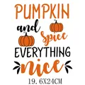 Thanksgiving pumpkin and spice everything nice text heat transfer decal size 19.6x24cm sticker - Pumpkin Spice Everything Nice (DH1139)