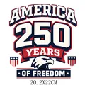 America 250th Anniversary heat transfer sticker with patriotic bald eagle design - Eagle Shield Freedom Style (DS1285)
