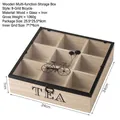 9-compartment wooden tea storage box with glass lid and unique bicycle design for desk organization - 9-Compartment Bicycle Wood Box / Natural Wood Color