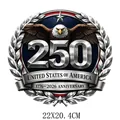 US 250th anniversary eagle heat transfer decal for custom T-shirt printing 22x20cm - Silver Laurel Eagle Style (DS1286)