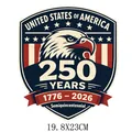 American Independence Day 250th Anniversary eagle shield heat transfer sticker, size 19.8x23cm - Realistic Eagle Shield Style (DS1288)