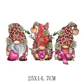 Pink ribbon gnomes heat transfer stickers for DIY clothing decoration - Cartoon Gnomes Style (DH1753) / 25x14.7cm