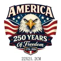 American 250 Years of Freedom heat transfer sticker with majestic eagle and flag design - Majestic Eagle Freedom Style (DS1289)