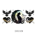 Mystical black cat and owl UV transfer sticker for 16oz glass, 24x11cm - Style 3 (UV03)