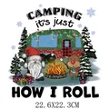 Christmas camping camper iron-on transfer sticker with gnome and reindeer design 22x22cm - Christmas Camper (DH1881) / 22.6x22.3cm