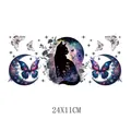 Magic black cat and butterfly cosmic theme UV DTF wrap for 16oz libbey glass cups decal - Style 4 (UV04)