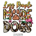 Less People More Dogs leopard cow print heat transfer patch for T-shirts - More Dogs Pattern (DF0412)