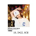 Patch termoadesiva streetwear con logo blu C SEOUL su maglietta di cotone bianco - Motivo di Lettere in Stile Street(DH0284)
