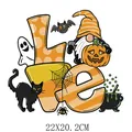 Halloween LOVE gnome and pumpkin themed heat transfer vinyl sticker for clothes 22x20cm - LOVE Alphabet Gnome Style (DH0273) / 22x20.2cm