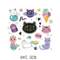 Cute colorful cartoon cat heat transfer patches set for clothing DIY crafts 8x7.5cm - Cartoon Cat (AT0774) / 8x7.5 Size