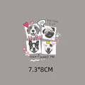 Cartoon Hund Bügelbild Wärmeübertragung Patch Kleidung 7,3x8cm - Kleine Größe 7.3*8CM (AT0438) / AT0438