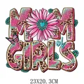 Mother's Day heat transfer decal with leopard and pink glitter MOM of GIRLS - Mom of Girls Pattern (DF0415)