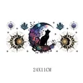 Mystical black cat and moon UV DTF transfer sticker for 16oz glass wrap, 24x11cm - Style 7 (UV07)
