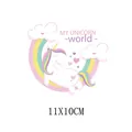 Autocollant licorne arc-en-ciel pour transfert thermique sur vêtements DIY 11x10cm - Licorne Arc-en-ciel (AT1809)
