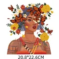 Adesivo termoadesivo ragazza con farfalle monarca e fiori colorati, taglia 20.8x22.6cm - Ragazza Artistica e Farfalla(DH1017)