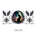 Mystical black cat moon and celestial eye waterproof transfer sticker set, 24x11cm - Style 8 (UV08)