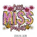 Colorful Little Miss Perfect floral leopard print heat transfer decal for custom T-shirts - Little Miss Perfect Pattern (DF0417)