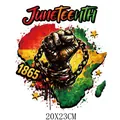 Juneteenth 1865 Black History heat transfer vinyl patch for clothing 20X23cm size - African Map 1865 Juneteenth (DF1209)