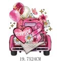 Pink ribbon truck survivor heat transfer decal for DIY clothing decoration, 19.7x24cm size - 19.7x24cm