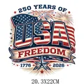 Independence Day patriotic USA Freedom heat transfer decal for clothing 20.3x22cm - USA Freedom 1776 Commemorative Design (DF0700)