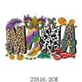 Colorful MAMA Mother's Day heat transfer decal with Mardi Gras motifs 25x16.2cm - Mama Carnival Pattern (DF0419)