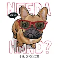 Vinilo térmico de bulldog francés para personalización de ropa DIY - Patrón de Bulldog Francés de Dibujos Animados (DH0422) / 19.3x22CM