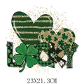 Decorative St. Patrick's Day LUCKY shamrock heart heat transfer sticker 23x21.3cm - St. Patrick's Day Lucky Heart (DH0667)