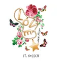 Vibrant floral jewelry LOVE and butterfly heat transfer sticker for custom DIY clothing - Rose Jewelry LOVE Style (DH033)